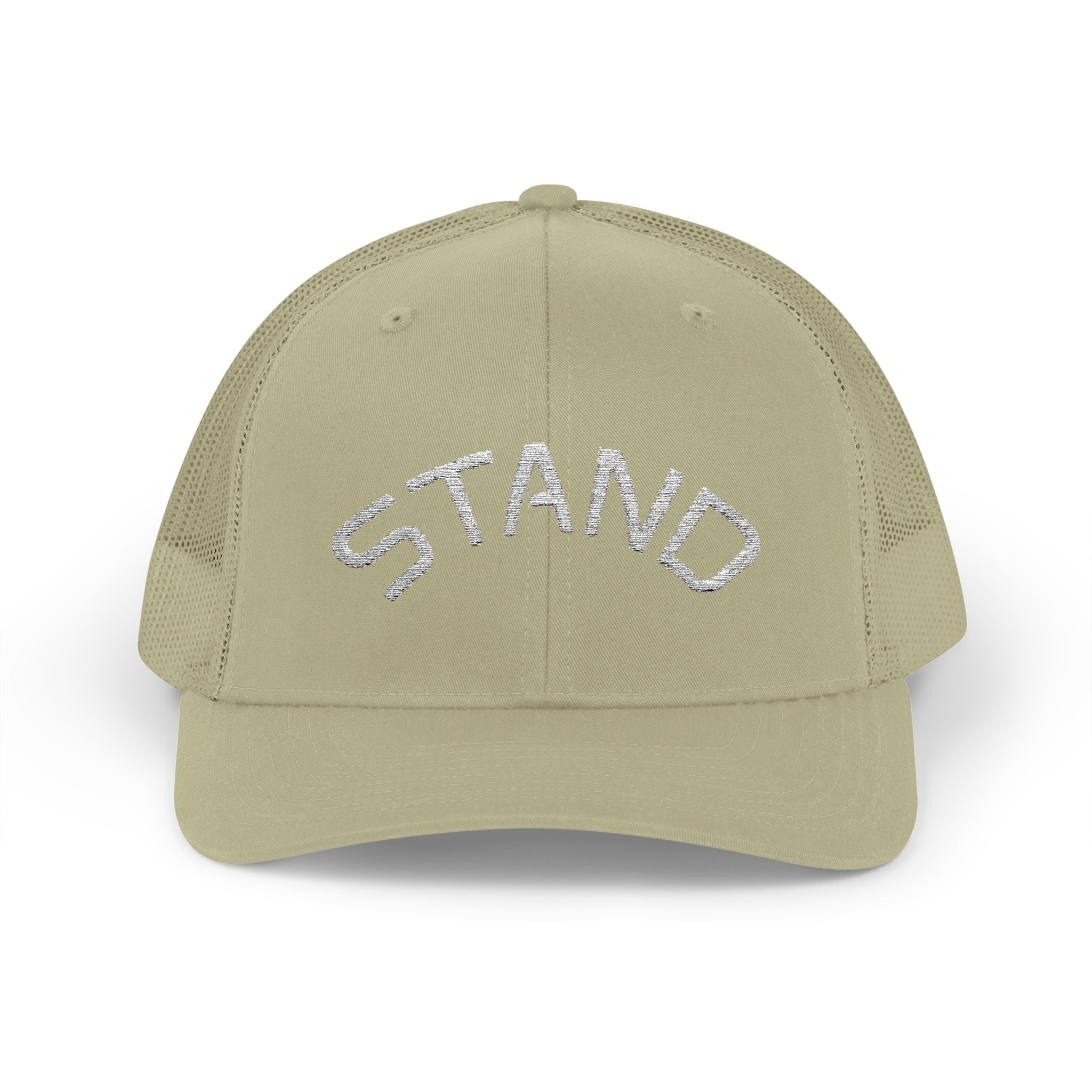 Trucker Cap — 'STAND' Rhinestone Mesh Snapback Hat