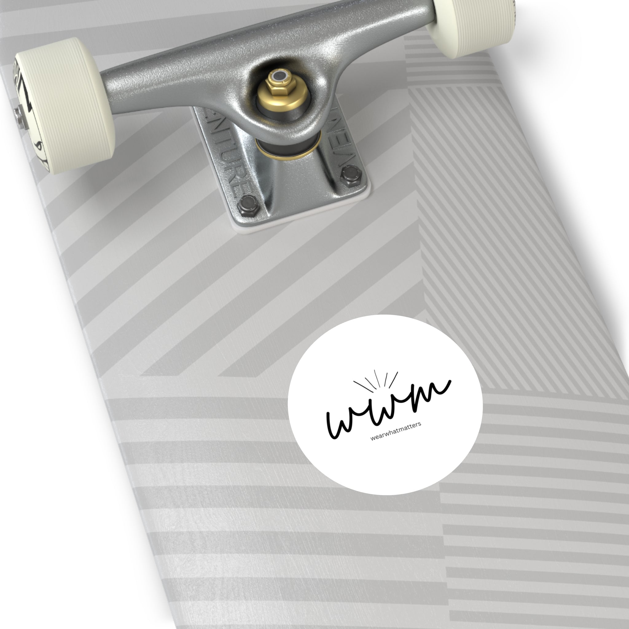Round Logo Sticker — 'wwm' WearWhatMatters Vinyl Sticker (Indoor/Outdoor)
