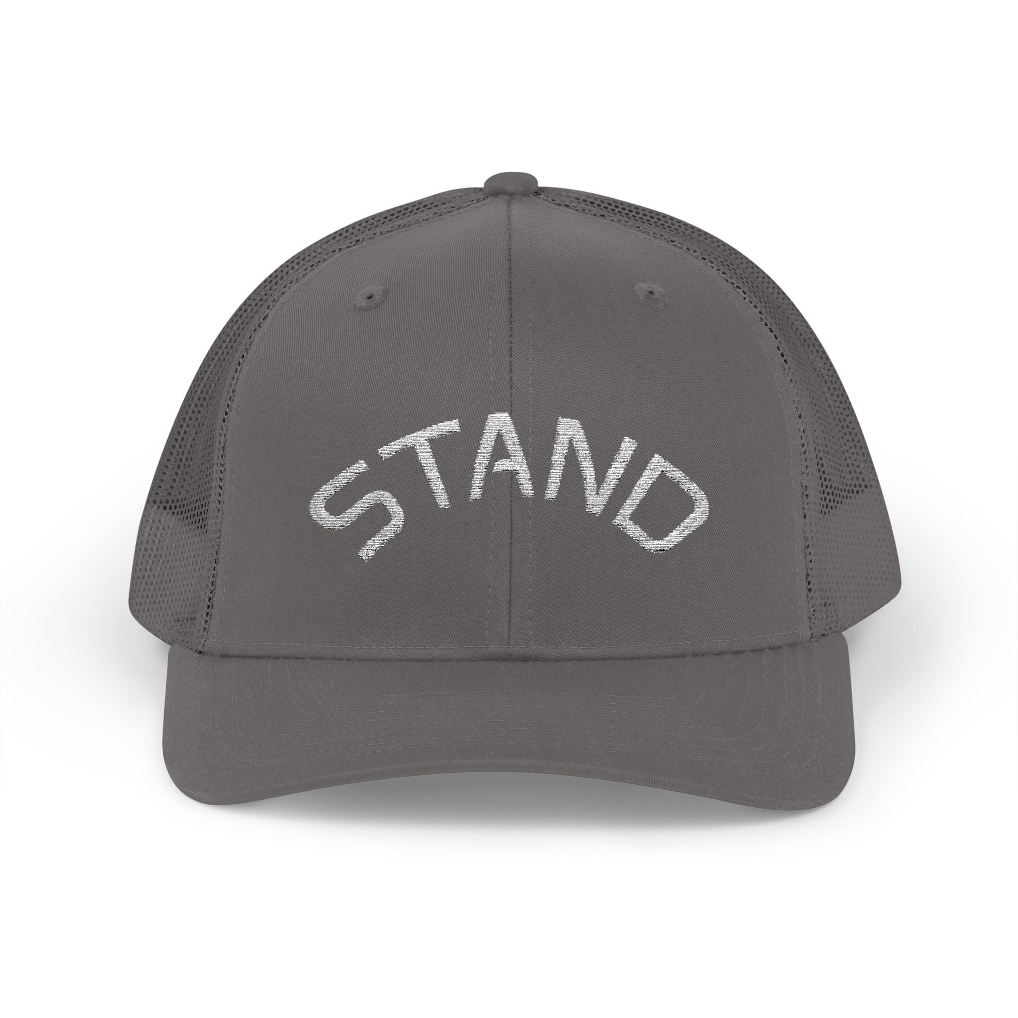 Trucker Cap — 'STAND' Rhinestone Mesh Snapback Hat