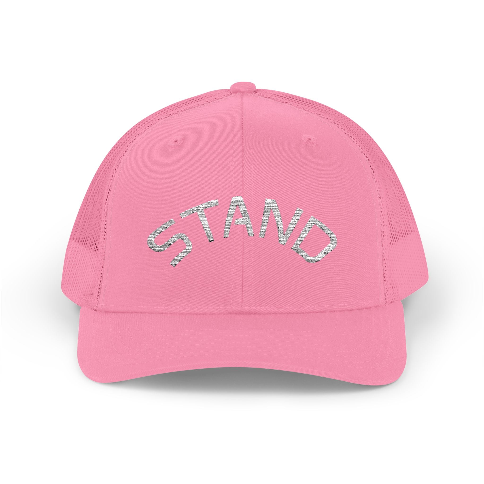 Trucker Cap — 'STAND' Rhinestone Mesh Snapback Hat