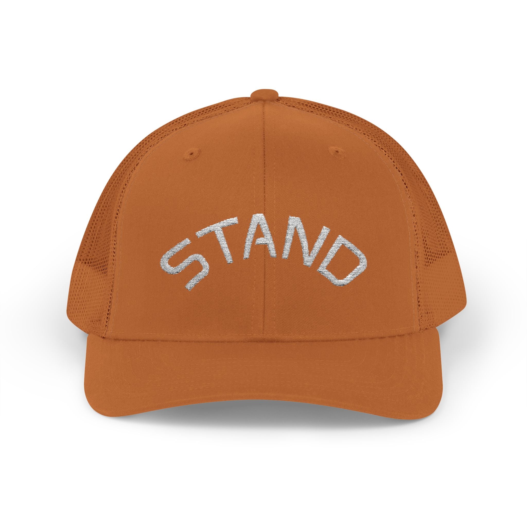 Trucker Cap — 'STAND' Rhinestone Mesh Snapback Hat