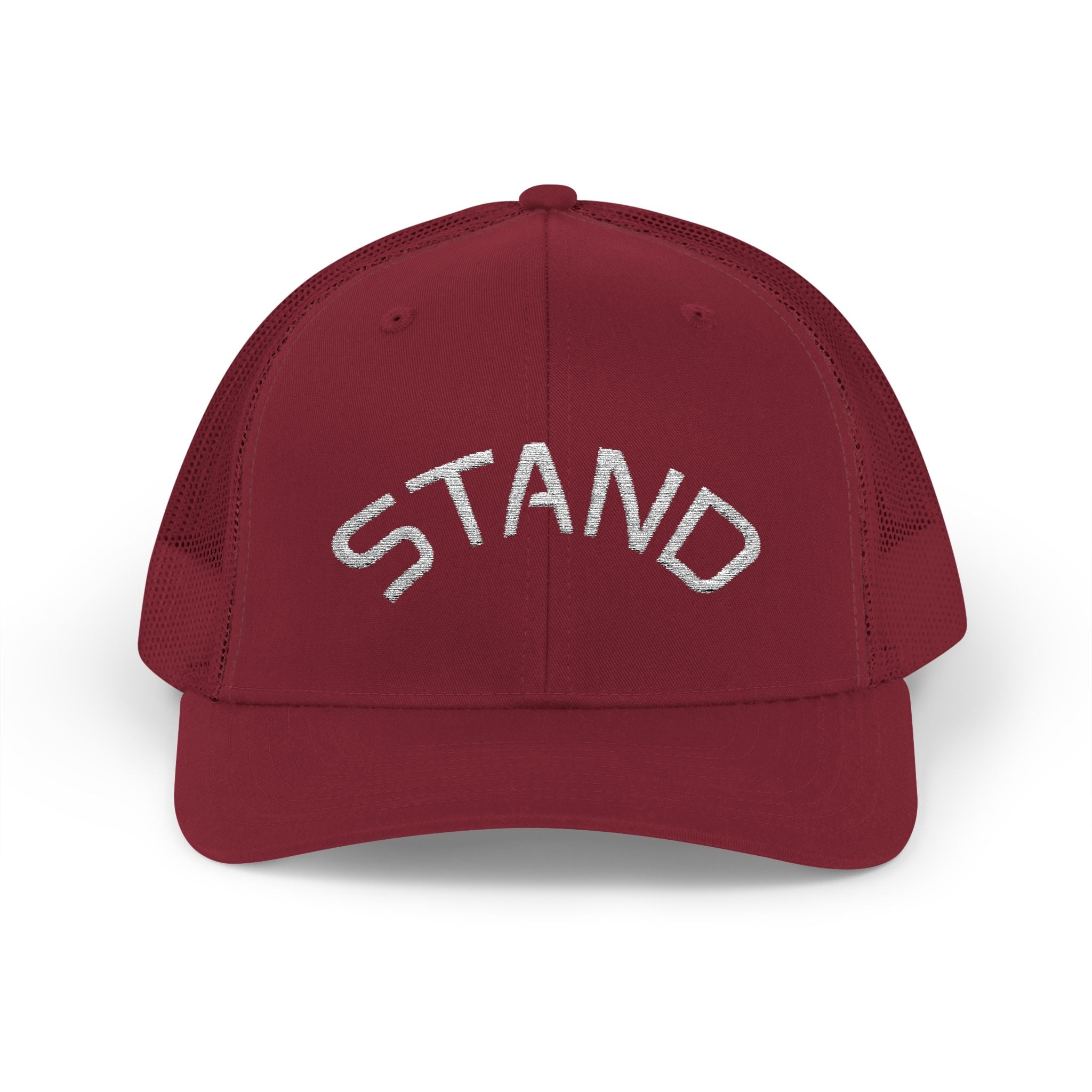 Trucker Cap — 'STAND' Rhinestone Mesh Snapback Hat